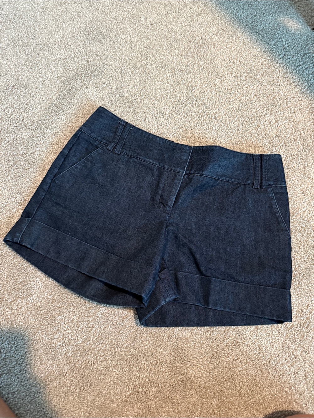 Express Dark Indigo Denim Cuffed Shorts